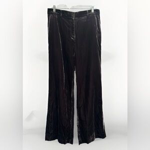 Ann Taylor Pants Velvet Wide Leg Trouser High Rise Women 8 Holiday Whimsigoth